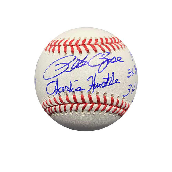 Pete Rose Autographed MLB Baseball with 'Charley Hustle' Inscription a –  TSE Cincinnati by Metabilia