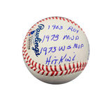 Pete Rose Autographed MLB Baseball with 'Charley Hustle' Inscription and Full Stats