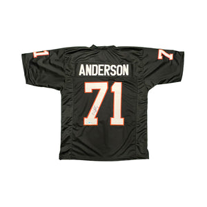 Willie Anderson Signed Custom Black Football Jersey